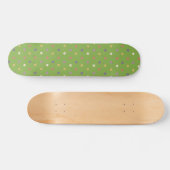 Skateboard Coeurs Polka sur vert vert (Horz)