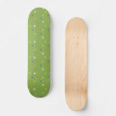 Skateboard Coeurs Polka sur vert vert (Recto)