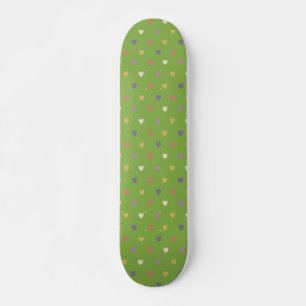 Skateboard Coeurs Polka sur vert vert