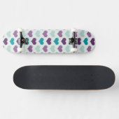 Skateboard Coeurs pourpre et bleu (Horz)