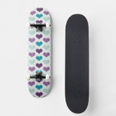 Skateboard Coeurs pourpre et bleu (Recto)