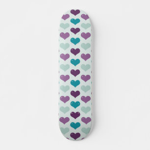Skateboard Coeurs pourpre et bleu