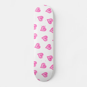 Skateboard Coeurs roses