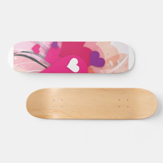 Skateboard Coeurs roses (Horz)