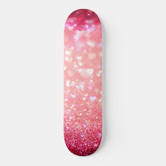 Skateboard - Coeurs roses Étincelle (Recto)