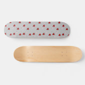Skateboard Coeurs rouges sur gris (Horz)