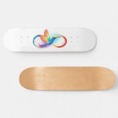 Skateboard Colibri arc-en-ciel avec symbole Infinity (Horz)