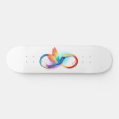 Skateboard Colibri arc-en-ciel avec symbole Infinity (Horz)