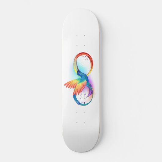 Skateboard Colibri arc-en-ciel avec symbole Infinity (Recto)