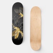 Skateboard Colibri noir et or (Recto)