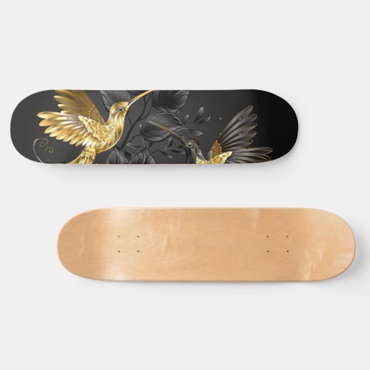 Skateboard Colibri noir et or (Horz)