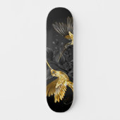 Skateboard Colibri noir et or (Recto)