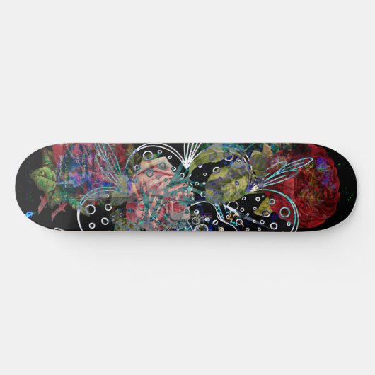 Skateboard Collage chevauchement Roses multiples conceptions (Horz)
