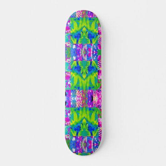 Skateboard Collage de jardin de tournesols en patchwork abstr (Devant)