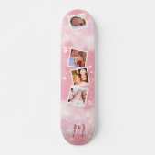 Skateboard Collage de photos de la famille Girly Pink (Devant)