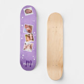 Skateboard Collage de photos de la famille Girly Purple (Recto)