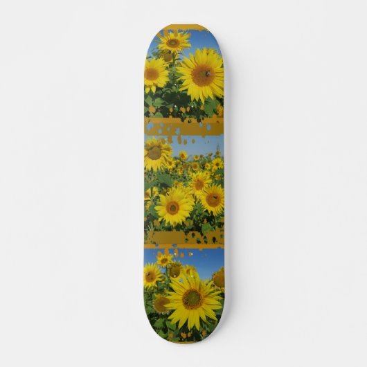 Skateboard collage de tournesol dans le ciel bleu skatboard d (Devant)