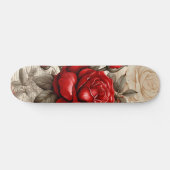 Skateboard Collage inspiré du découpage de rose rouge gras (Horz)