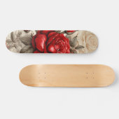 Skateboard Collage inspiré du découpage de rose rouge gras (Horz)