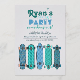 Skateboard Collectie Invitation Kaart