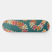 Skateboard Collier de fleurs peint sur sarcelle (Horz)