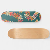 Skateboard Collier de fleurs peint sur sarcelle (Horz)
