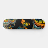 Skateboard coloré abstrait papillon fractal Cacoon (Horz)