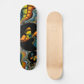 Skateboard coloré abstrait papillon fractal Cacoon (Recto)