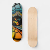 Skateboard coloré abstrait papillon fractal Cacoon (Recto)