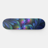 Skateboard Coloré Lumineux Abstrait Bleu rose Vert Fractal (Horz)