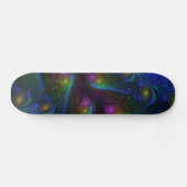 Skateboard Coloré Lumineux Abstrait moderne Trippy Fractal (Horz)