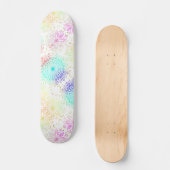 Skateboard Coloré Mandala Floral Blanc (Recto)
