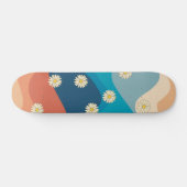 Skateboard Coloré Retro Waves & Daisies Motif (Horz)