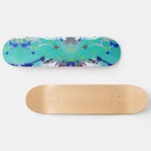 Skateboard Colorée abstraite aqua fuchsia indigo kitty voices (Horz)