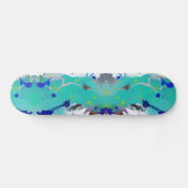 Skateboard Colorée abstraite aqua fuchsia indigo kitty voices (Horz)