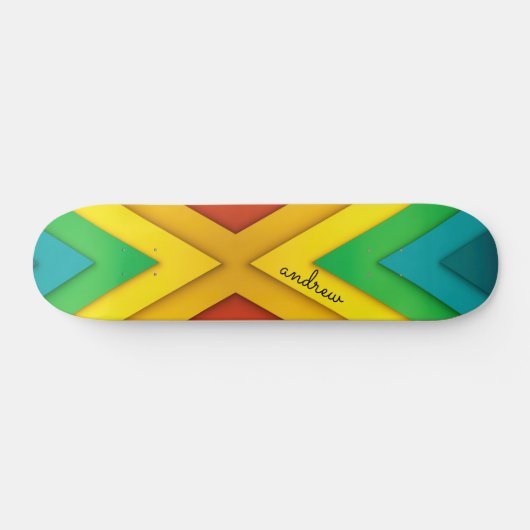 Skateboard Colorful Abstract Chevron Pattern (Horz)