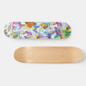Skateboard Colorful Butterflies and Flowers (Horz)