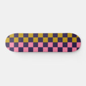 Skateboard Colorful Checked Motif Retro Moderne esthétique Sk (Horz)