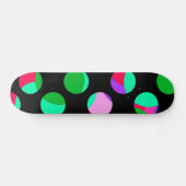 Skateboard Colorful green purple circles on black (Horz)
