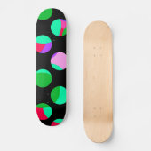 Skateboard Colorful green purple circles on black (Recto)