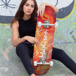 Skateboard Colorful Modern Abstrait Personnalisé Nom Personna<br><div class="desc">Colorful Modern Abstrait Personnalisé Nom personnalisé Skateboard vous propose votre nom personnalisé dans la typographie moderne sur un arrière - plan abstrait en rouge, orange, jaune, vert et blanc. Personnalisez en modifiant le texte dans la zone de texte fournie. Offrez un cadeau sur mesure, un skateboard personnalisé à votre skateboarder...</div>
