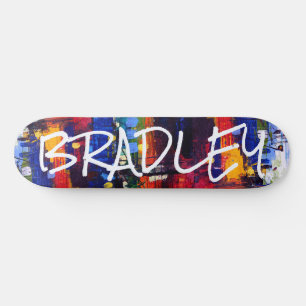 Skateboard Colorful Modern Abstrait Personnalisé Nom Personna