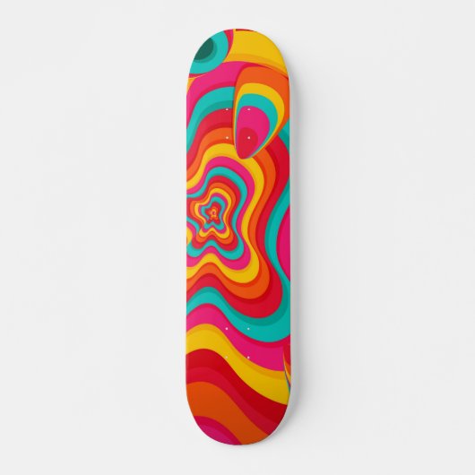 Skateboard Colorful psychedelic groovy pattern (Devant)