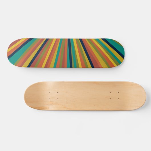 Skateboard Colorful Retro Rainbow Stripe Pattern (Horz)