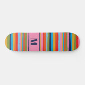 Skateboard Colorful Serrate Stripes Pattern with Initial (Horz)