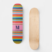 Skateboard Colorful Serrate Stripes Pattern with Initial (Recto)