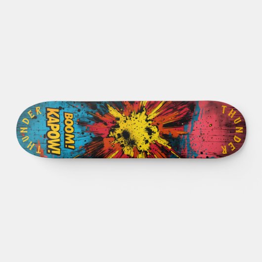 Skateboard Comic Explosion Pop Art - Bold 'Boom ! ' & 'Kapow  (Horz)