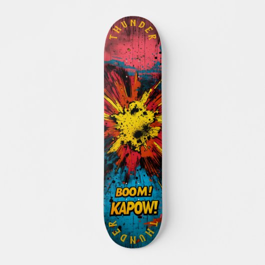 Skateboard Comic Explosion Pop Art - Bold 'Boom ! ' & 'Kapow  (Devant)