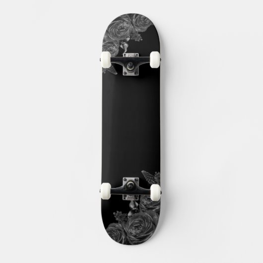 Skateboard Composition des fleurs noires (Recto)