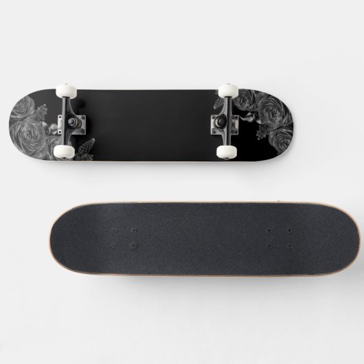 Skateboard Composition des fleurs noires (Horz)